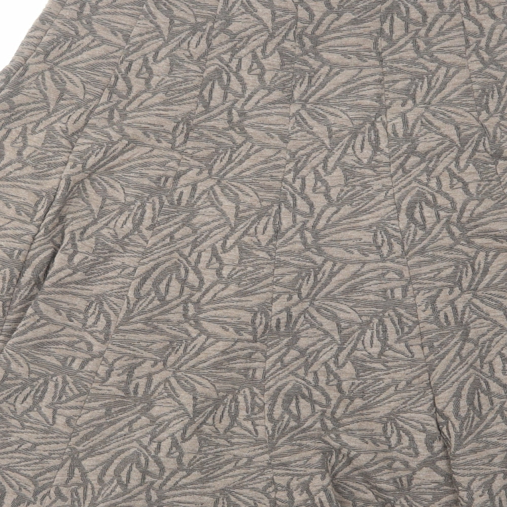 Per Una Womens Brown Geometric Polyester Swing Skirt Size 10