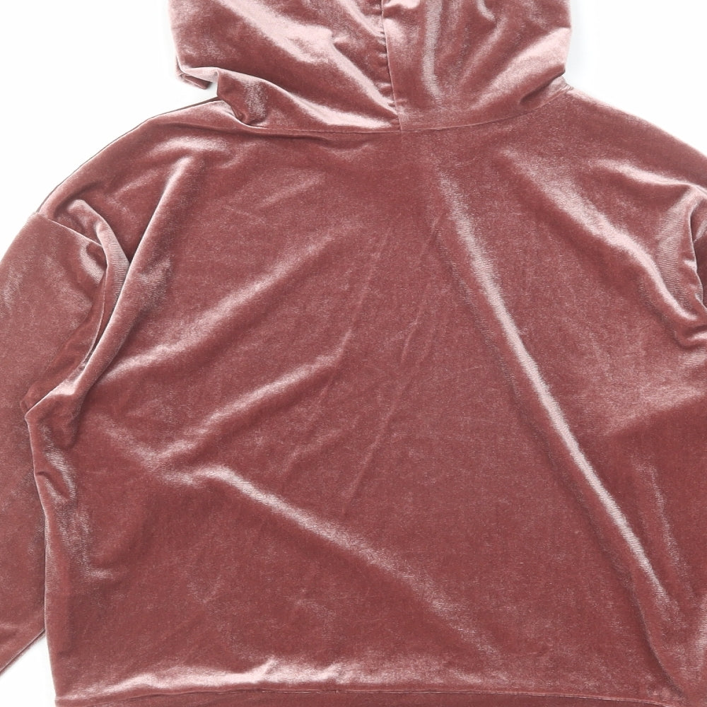 New Look Womens Pink Polyester Pullover Hoodie Size 8 Pullover