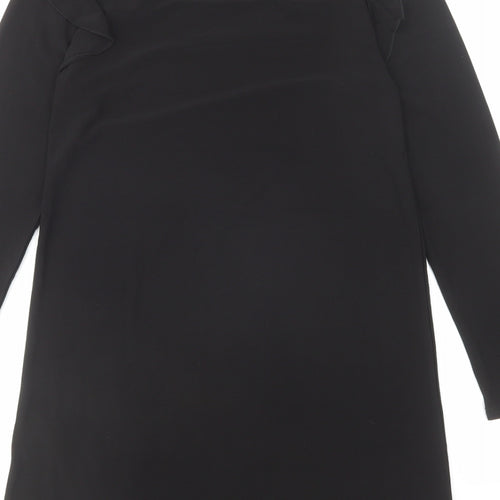 New Look Womens Black Polyester A-Line Size 8 Round Neck Pullover