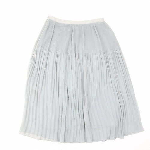 Zara Womens Blue Polyester Pleated Skirt Size XS Zip