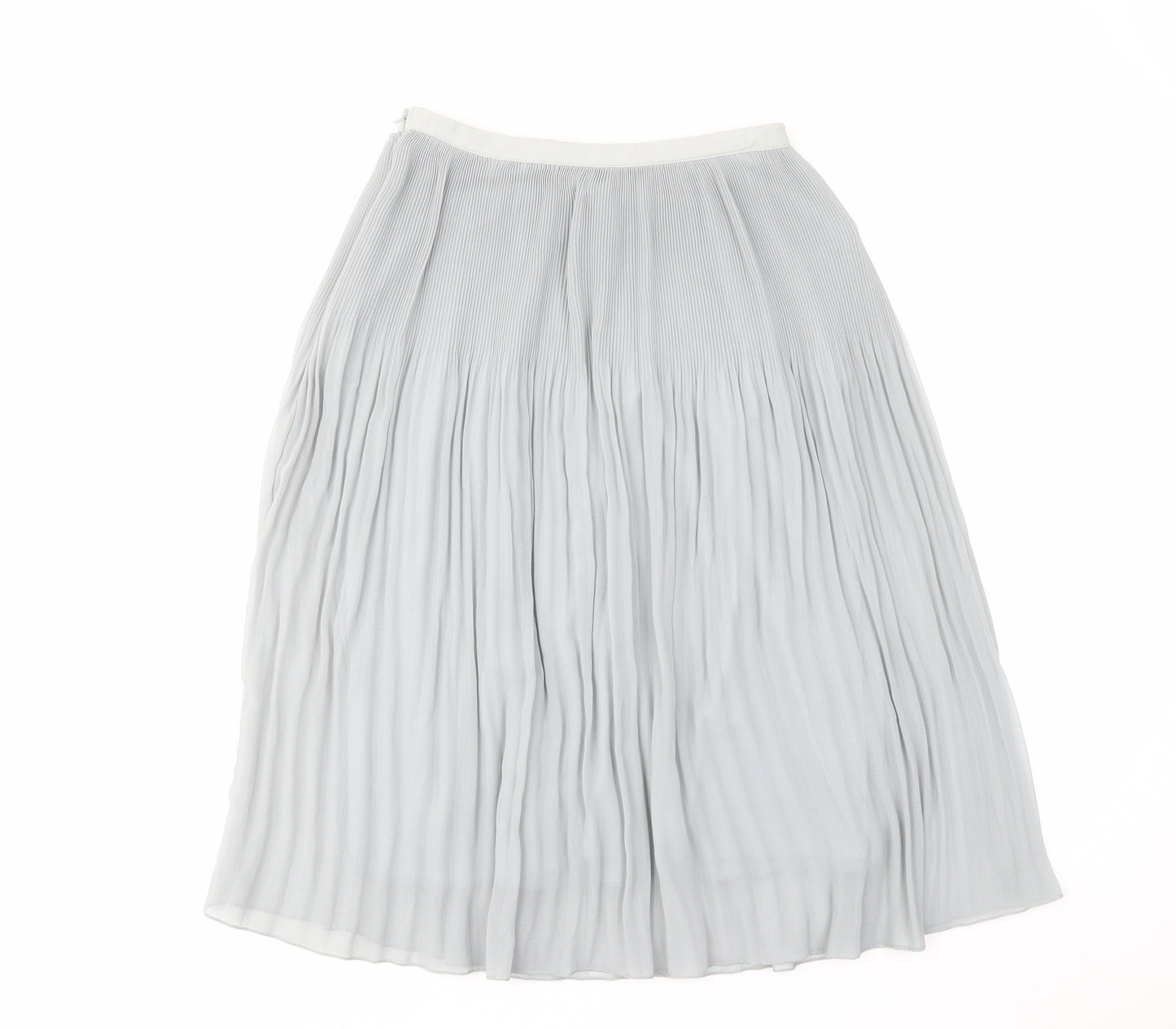 Zara Womens Blue Polyester Pleated Skirt Size XS Zip