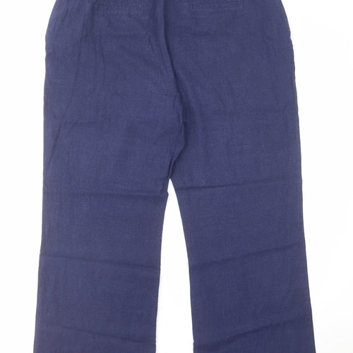 Label Be Womens Blue Viscose Trousers Size 16 L27 in Regular Zip