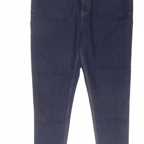 Marks and Spencer Womens Blue Cotton Skinny Jeans Size 36 in L26 in Regular Zip