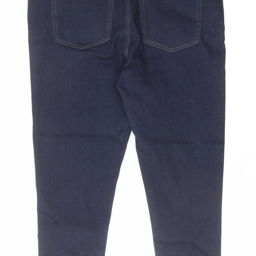 Marks and Spencer Womens Blue Cotton Skinny Jeans Size 36 in L26 in Regular Zip