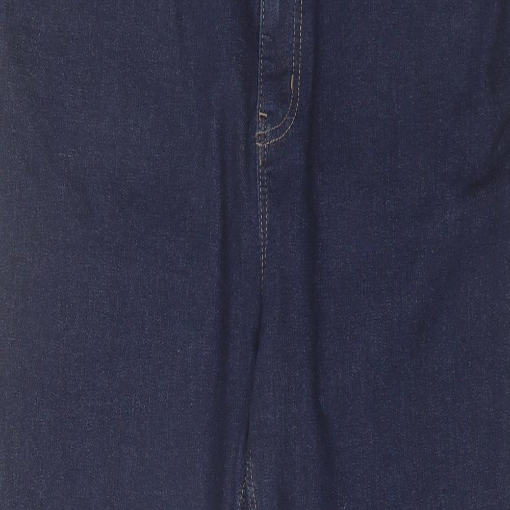 Marks and Spencer Womens Blue Cotton Skinny Jeans Size 36 in L26 in Regular Zip