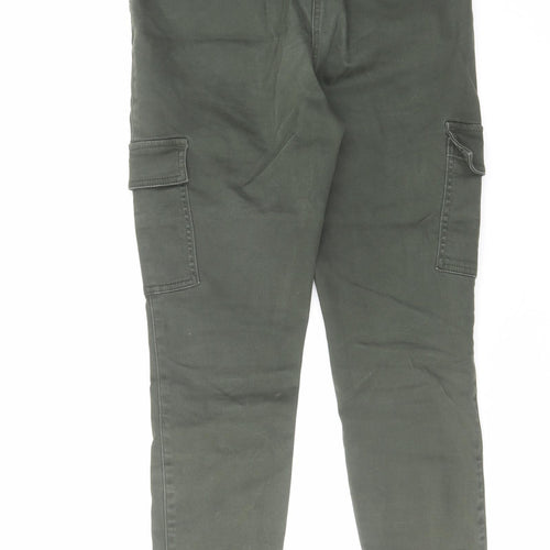 NEXT Womens Green Cotton Cropped Jeans Size 12 L24 in Regular Zip