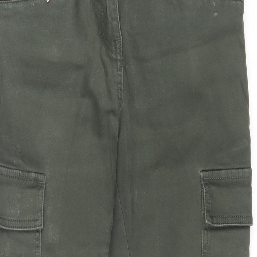 NEXT Womens Green Cotton Cropped Jeans Size 12 L24 in Regular Zip