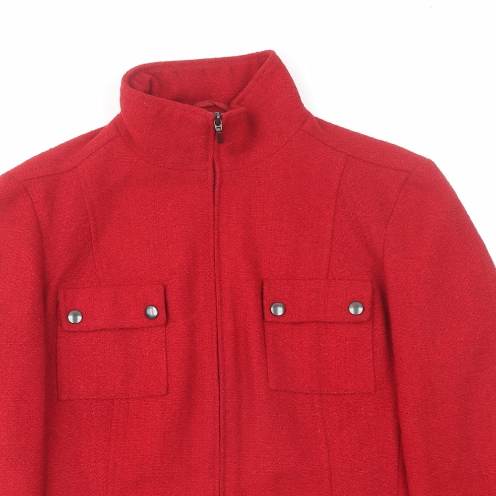 Marks and Spencer Womens Red Jacket Size 12 Zip