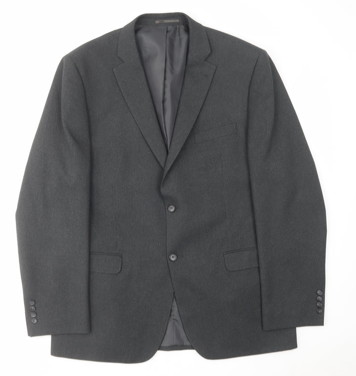 Greenwoods Mens Grey Polyester Jacket Suit Jacket Size 44 Regular