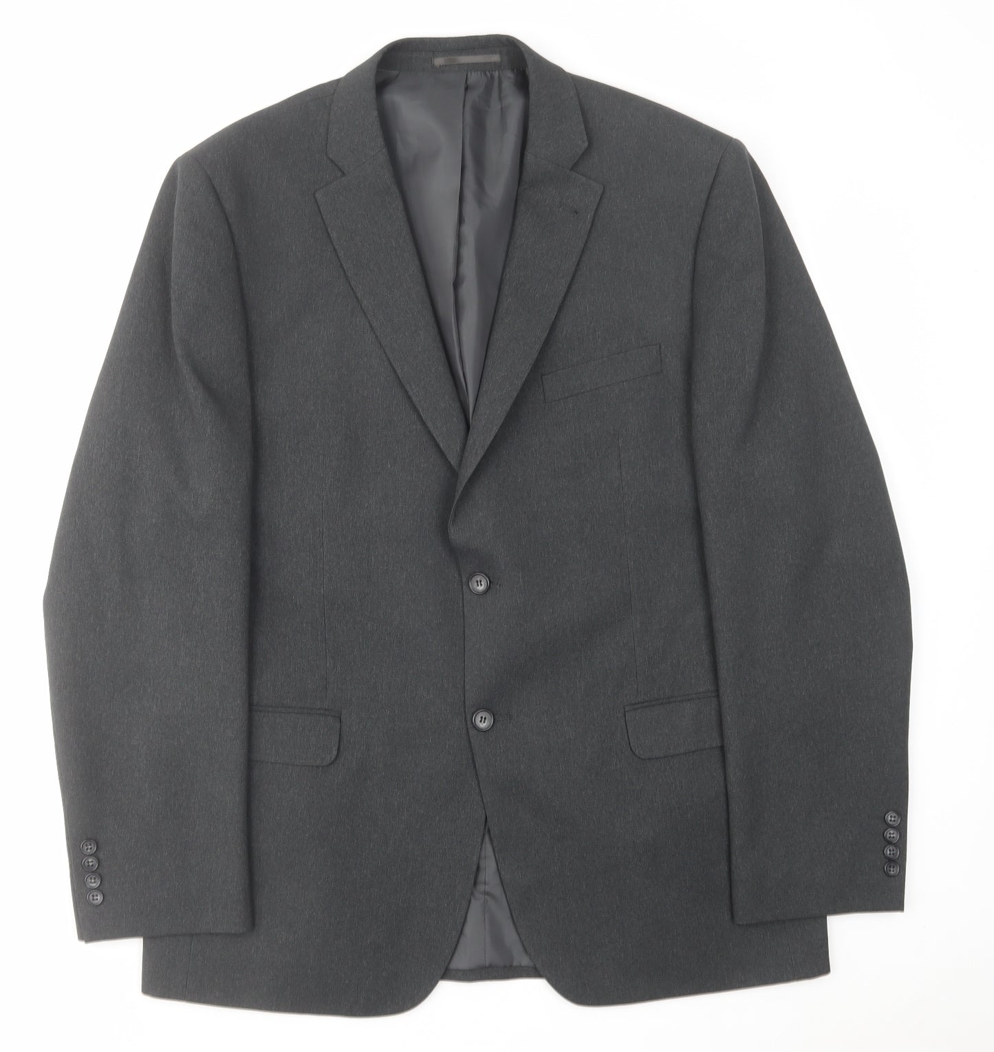 Greenwoods Mens Grey Polyester Jacket Suit Jacket Size 44 Regular