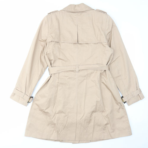 Marks and Spencer Womens Beige Overcoat Coat Size 16 Button