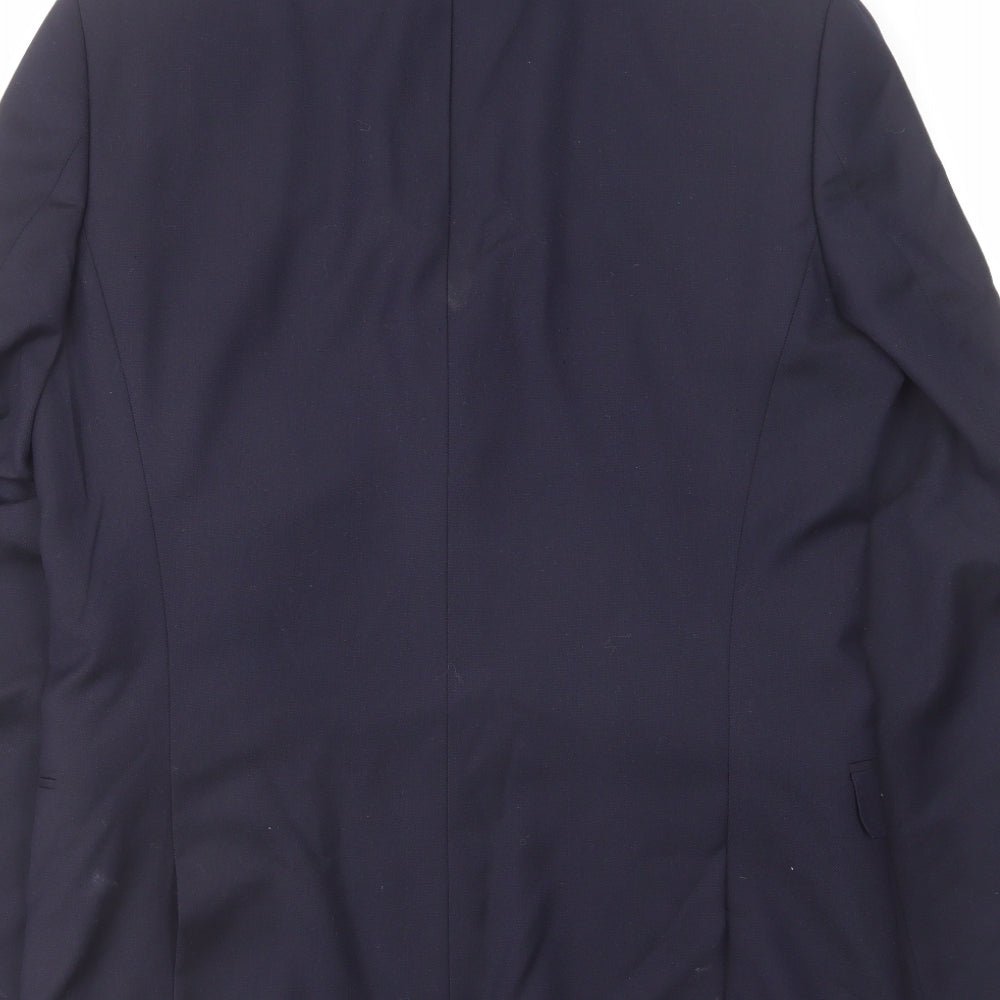 T.M.Lewin Mens Blue Polyester Jacket Suit Jacket Size 40 Regular