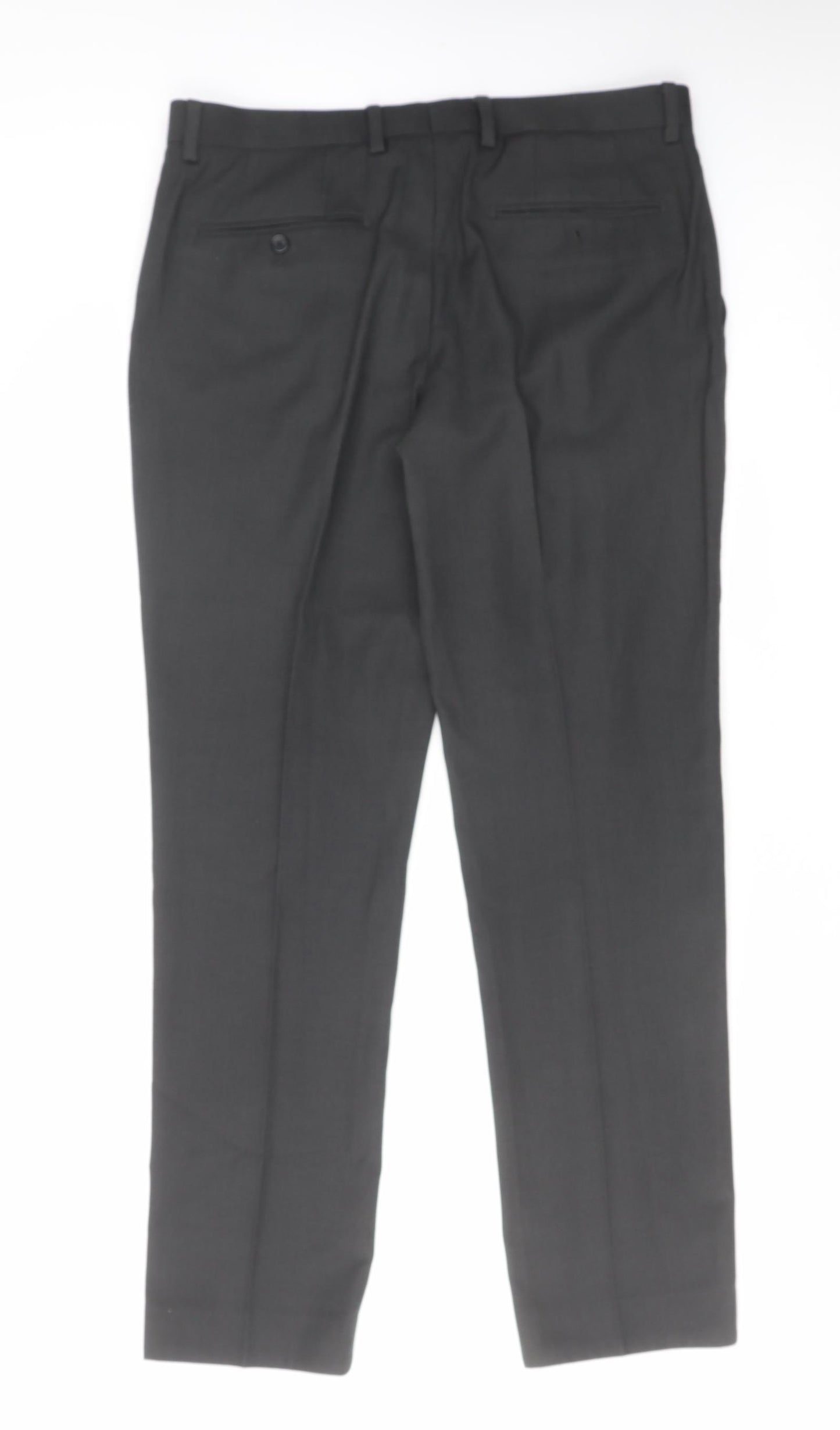 NEXT Mens Grey Polyester Trousers Size 34 in L31 in Regular Zip