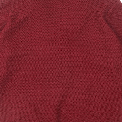 Victoria Jayne Womens Red V-Neck Acrylic Cardigan Jumper Size XL