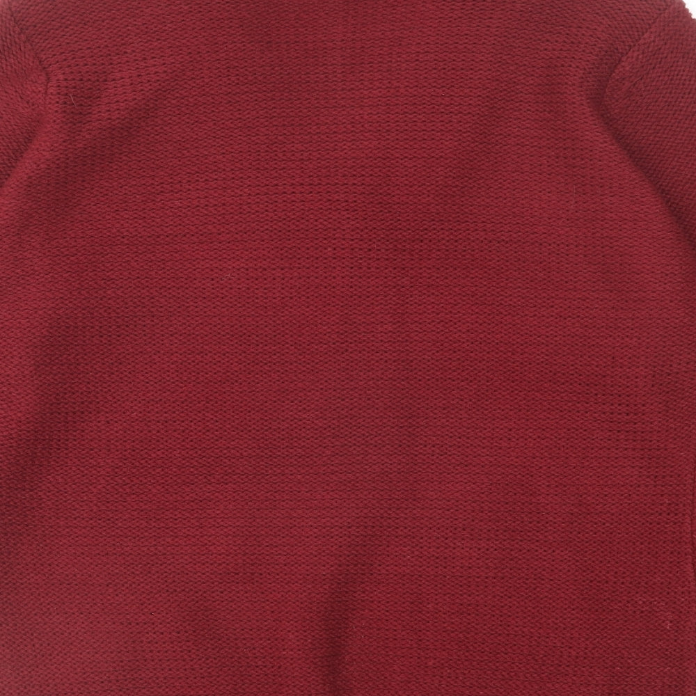 Victoria Jayne Womens Red V-Neck Acrylic Cardigan Jumper Size XL