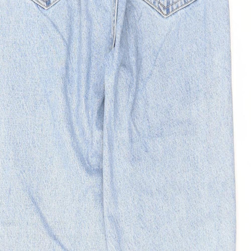 Zara Womens Blue Cotton Tapered Jeans Size 10 L28 in Regular Zip