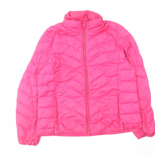 Marks and Spencer Womens Pink Jacket Size 16 Zip