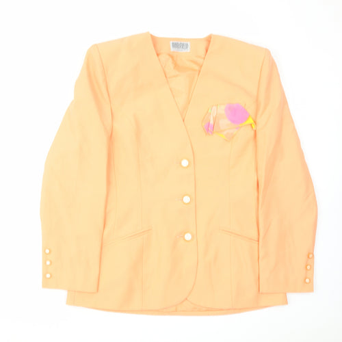 Mansfield Womens Orange Jacket Blazer Size 14 Button