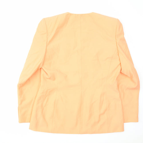 Mansfield Womens Orange Jacket Blazer Size 14 Button