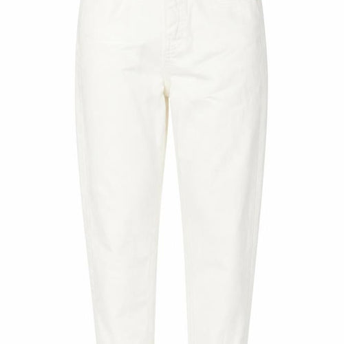 Marks and Spencer Womens White Cotton Tapered Jeans Size 8 L28 in Regular Zip