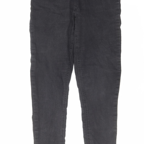 F&F Womens Black Cotton Skinny Jeans Size 10 L28 in Regular Zip