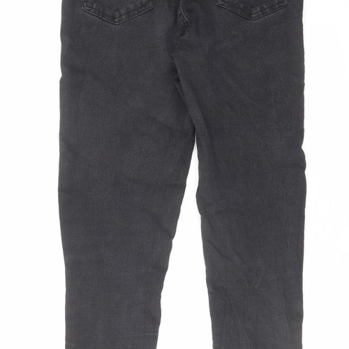F&F Womens Black Cotton Skinny Jeans Size 10 L28 in Regular Zip
