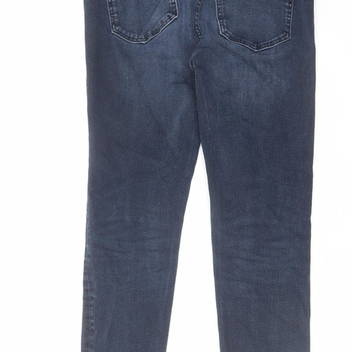 Marks and Spencer Womens Blue Cotton Skinny Jeans Size 28 in L27 in Regular Zip
