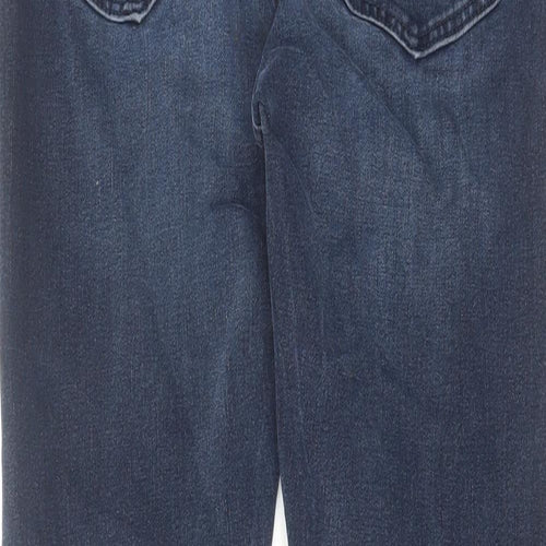 Marks and Spencer Womens Blue Cotton Skinny Jeans Size 28 in L27 in Regular Zip