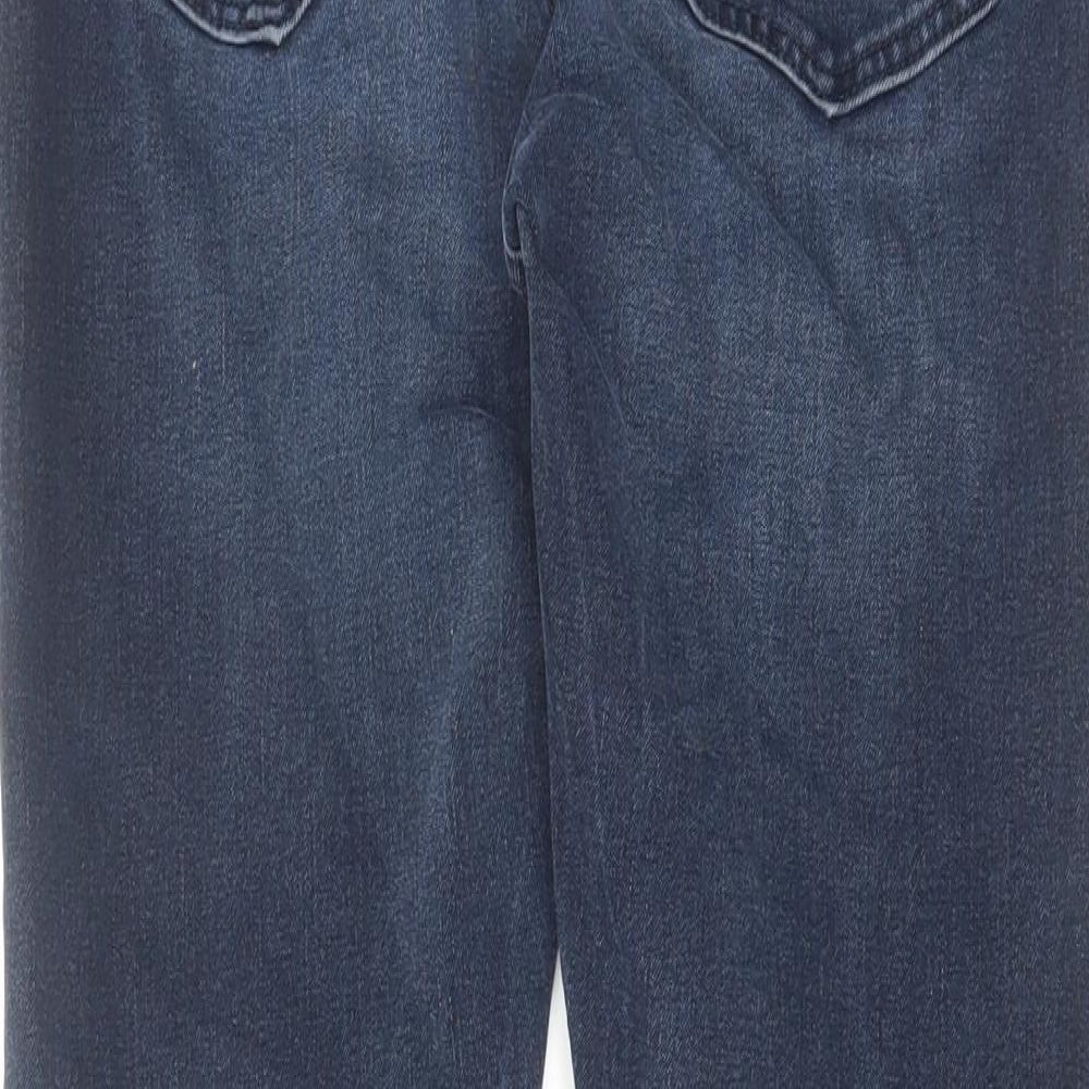 Marks and Spencer Womens Blue Cotton Skinny Jeans Size 28 in L27 in Regular Zip