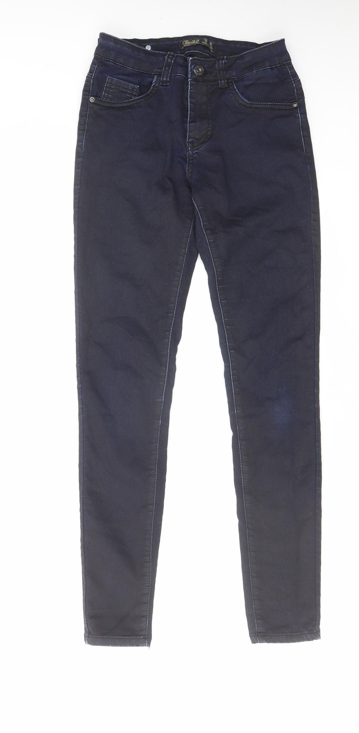 Toxik3 Womens Blue Cotton Skinny Jeans Size 8 L28 in Regular Zip