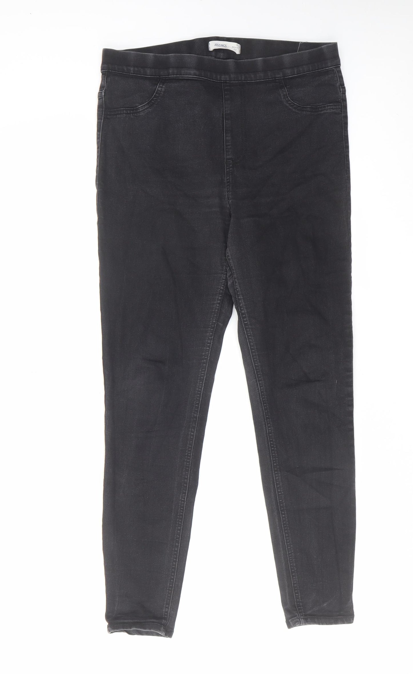 Marks and Spencer Womens Black Cotton Jegging Jeans Size 14 L28 in Regular