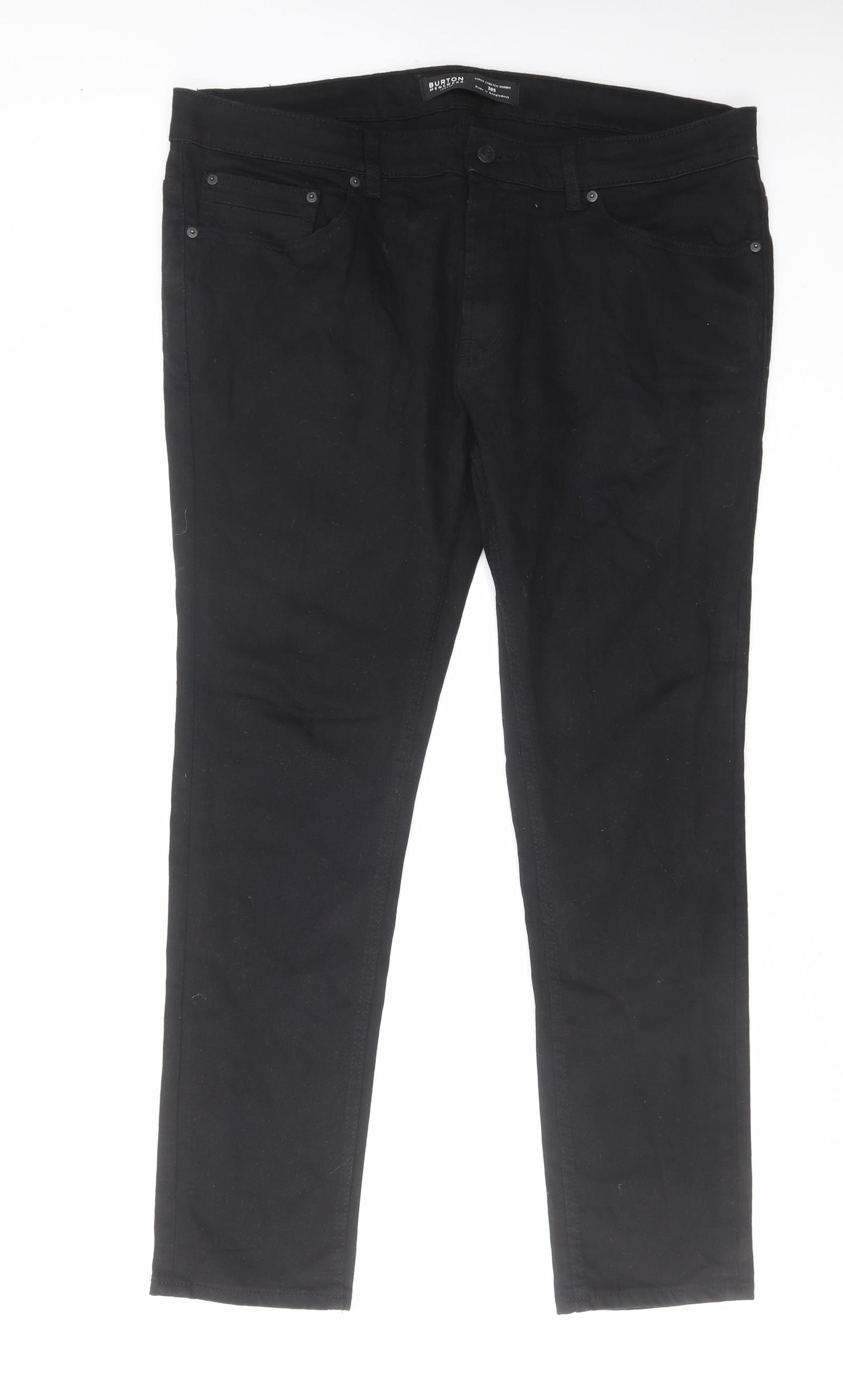 Burton Mens Black Cotton Straight Jeans Size 38 in L29 in Regular Zip