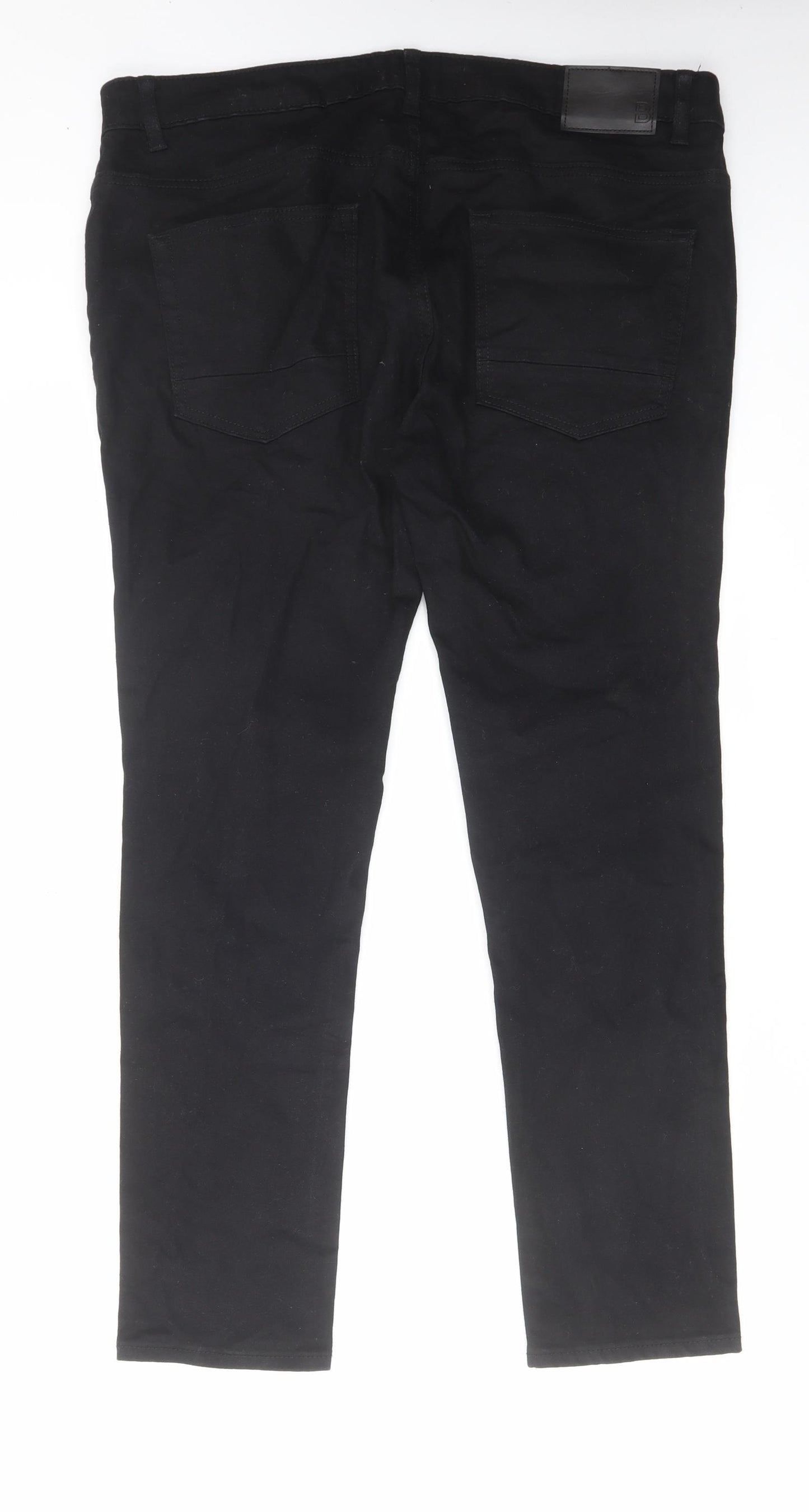 Burton Mens Black Cotton Straight Jeans Size 38 in L29 in Regular Zip