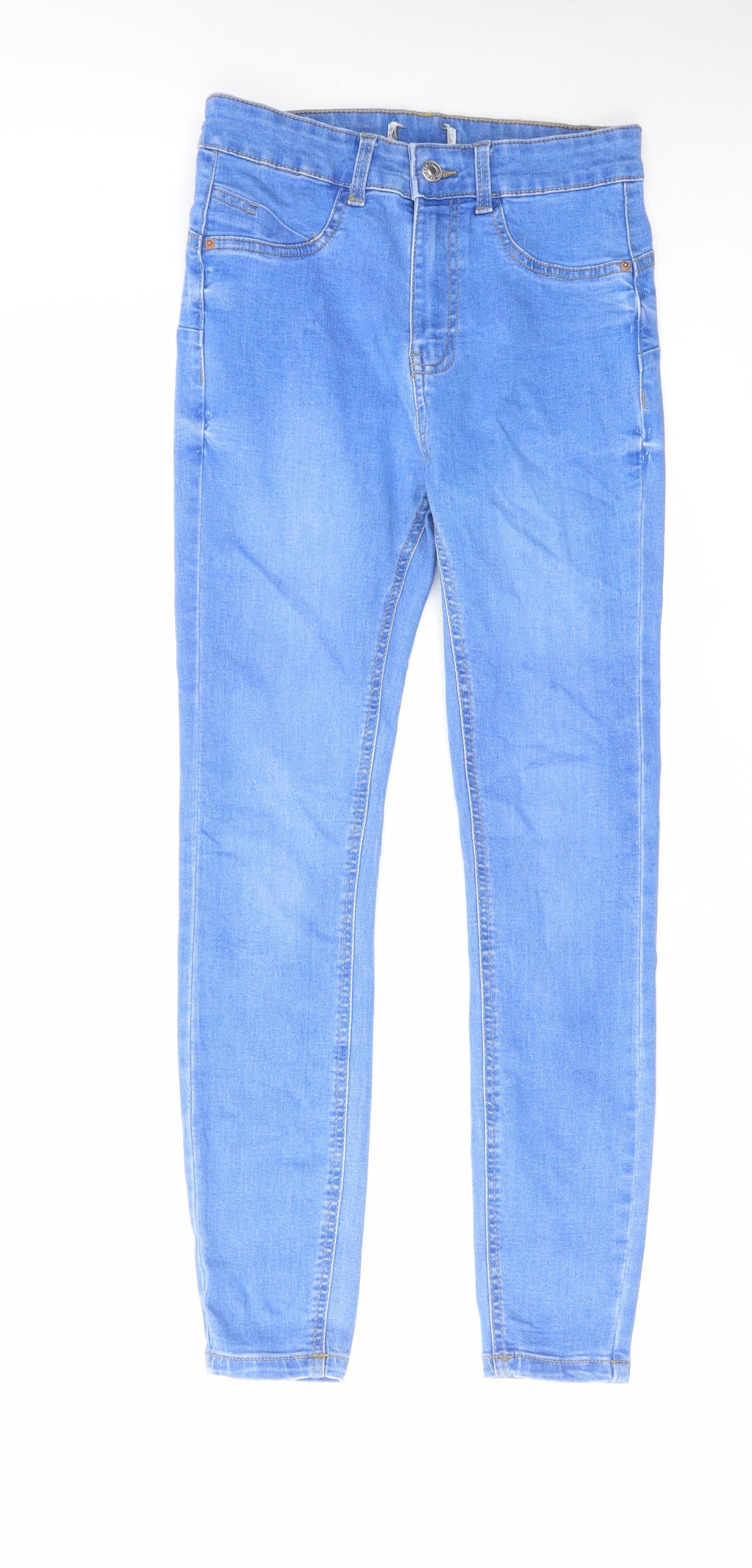 Denim & Co. Womens Blue Cotton Skinny Jeans Size 8 L27 in Regular Zip
