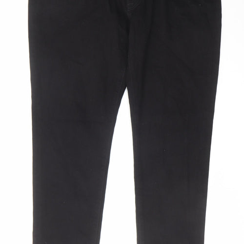 Abercrombie & Fitch Mens Black Cotton Straight Jeans Size 38 in L32 in Regular Zip