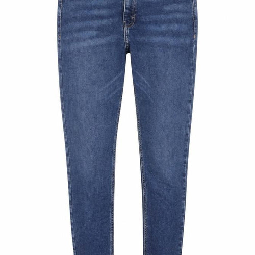 Topshop Womens Blue Cotton Skinny Jeans Size 28 in L32 in Regular Zip - Frayed Hem
