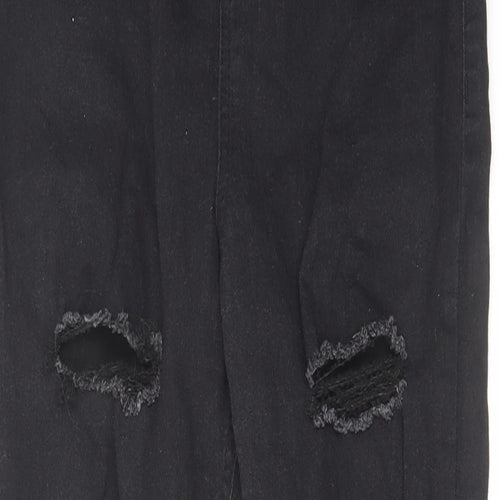 Boohoo Womens Black Cotton Skinny Jeans Size 12 L27 in Regular Zip
