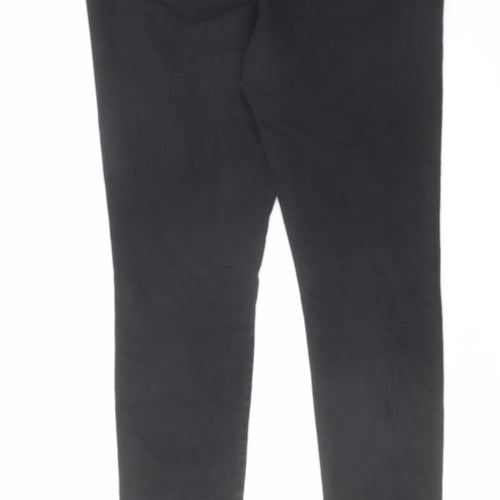 NEXT Womens Black Cotton Skinny Jeans Size 12 L29 in Regular Zip