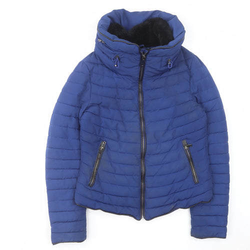 Zara Womens Blue Jacket Size S Zip