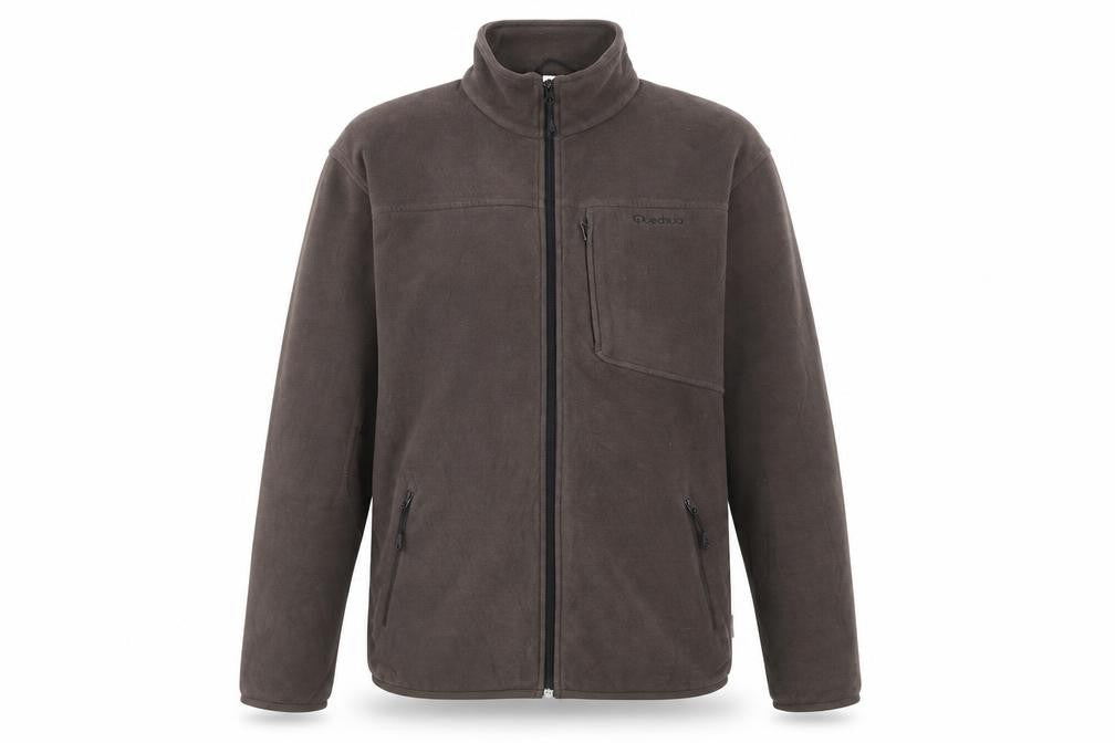 Front view of Decathlon men’s brown jacket, size L, zip
