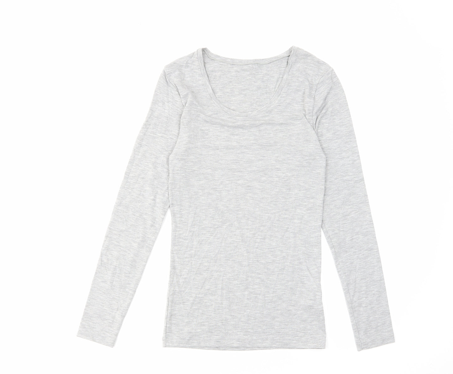 Marks and Spencer Womens Grey Acrylic Basic T-Shirt Size 10 Round Neck