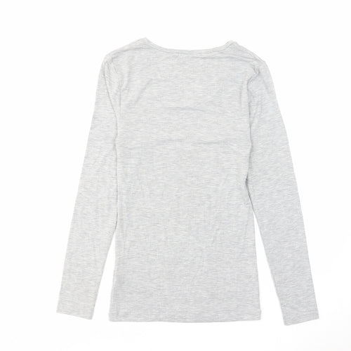 Marks and Spencer Womens Grey Acrylic Basic T-Shirt Size 10 Round Neck