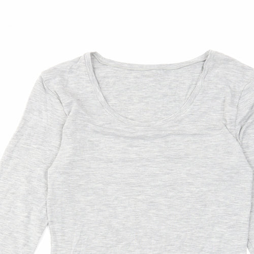 Marks and Spencer Womens Grey Acrylic Basic T-Shirt Size 10 Round Neck