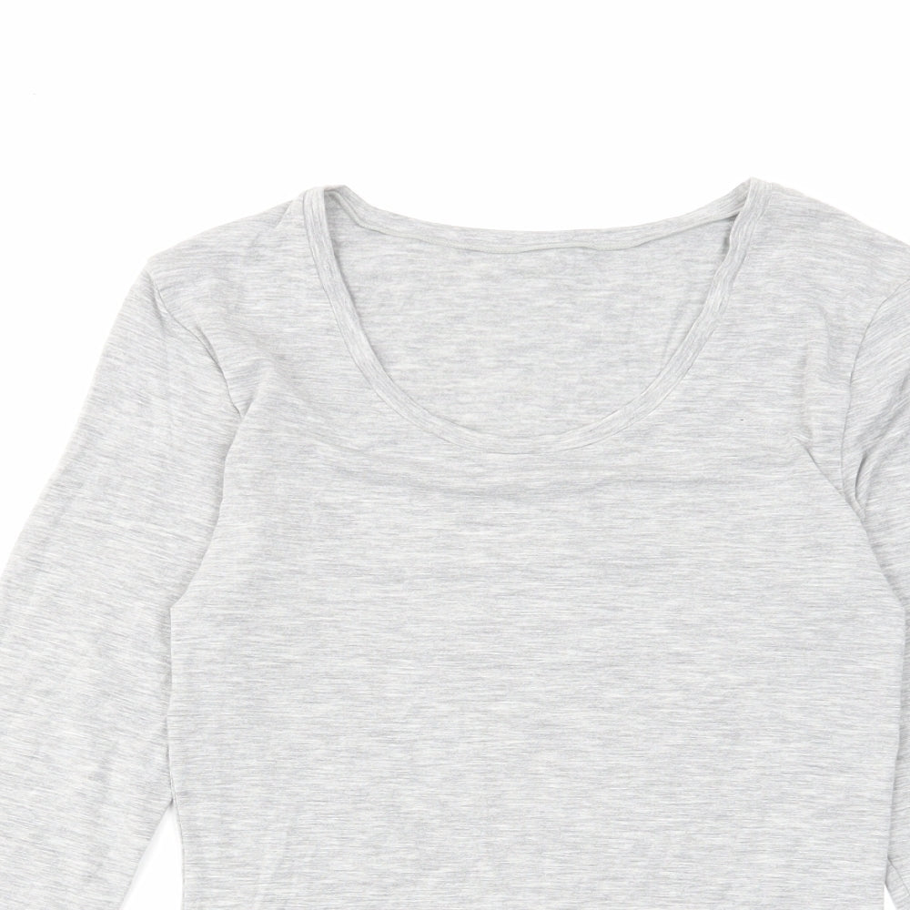 Marks and Spencer Womens Grey Acrylic Basic T-Shirt Size 10 Round Neck