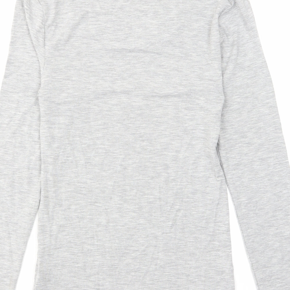 Marks and Spencer Womens Grey Acrylic Basic T-Shirt Size 10 Round Neck