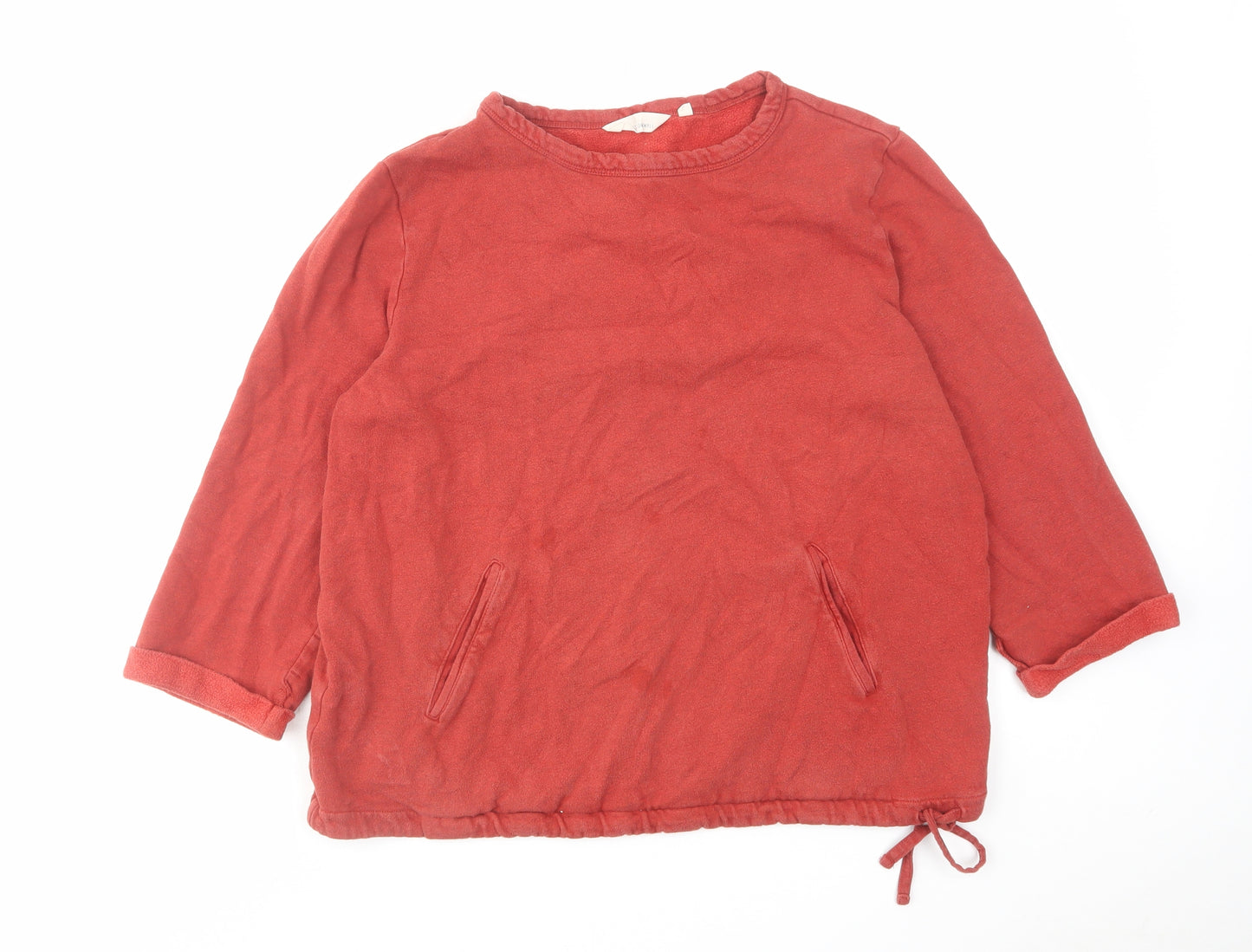 Seasalt Womens Red Cotton Pullover Sweatshirt Size 14 Pullover