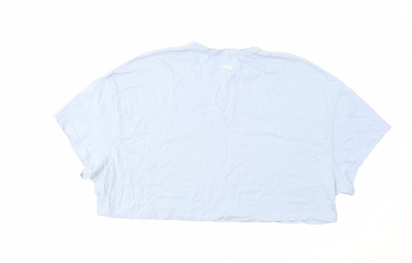 ASOS Womens Blue Cotton Cropped T-Shirt Size 16 Round Neck