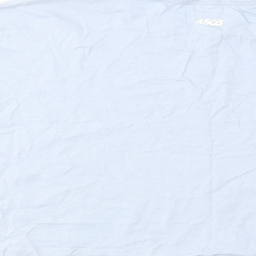 ASOS Womens Blue Cotton Cropped T-Shirt Size 16 Round Neck