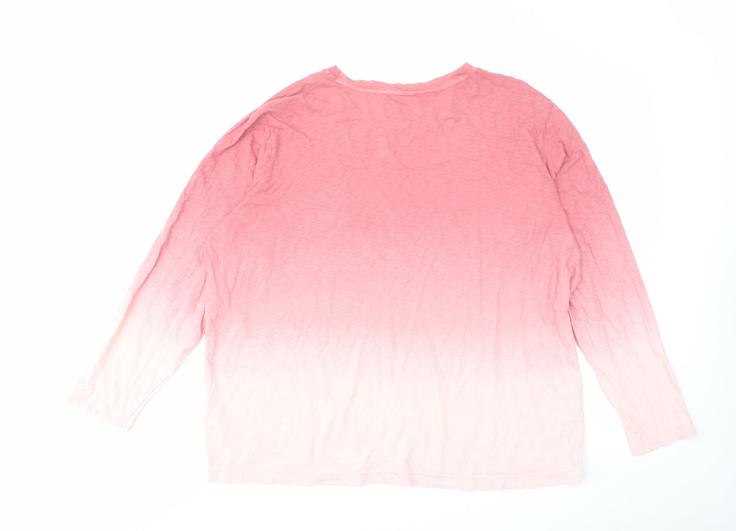Marks and Spencer Womens Pink Cotton Basic T-Shirt Size 18 Round Neck