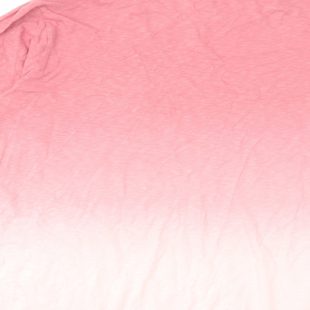 Marks and Spencer Womens Pink Cotton Basic T-Shirt Size 18 Round Neck